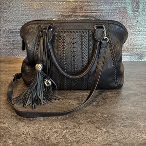 Brighton Masterpiece COLL  AMAYA KIARA TASSELED WHIPSTICHED . Shoulder Bag